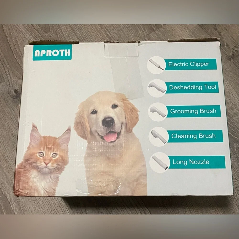 Aproth 5-in-1 Pet Grooming Vacuum Kit Low Noise Dog Cat Grooming System Clipper